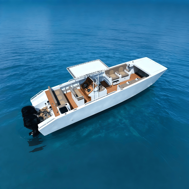 27ft Marine Grade Luxury Aluminum Landing Boat with Fold Up Open Bow 