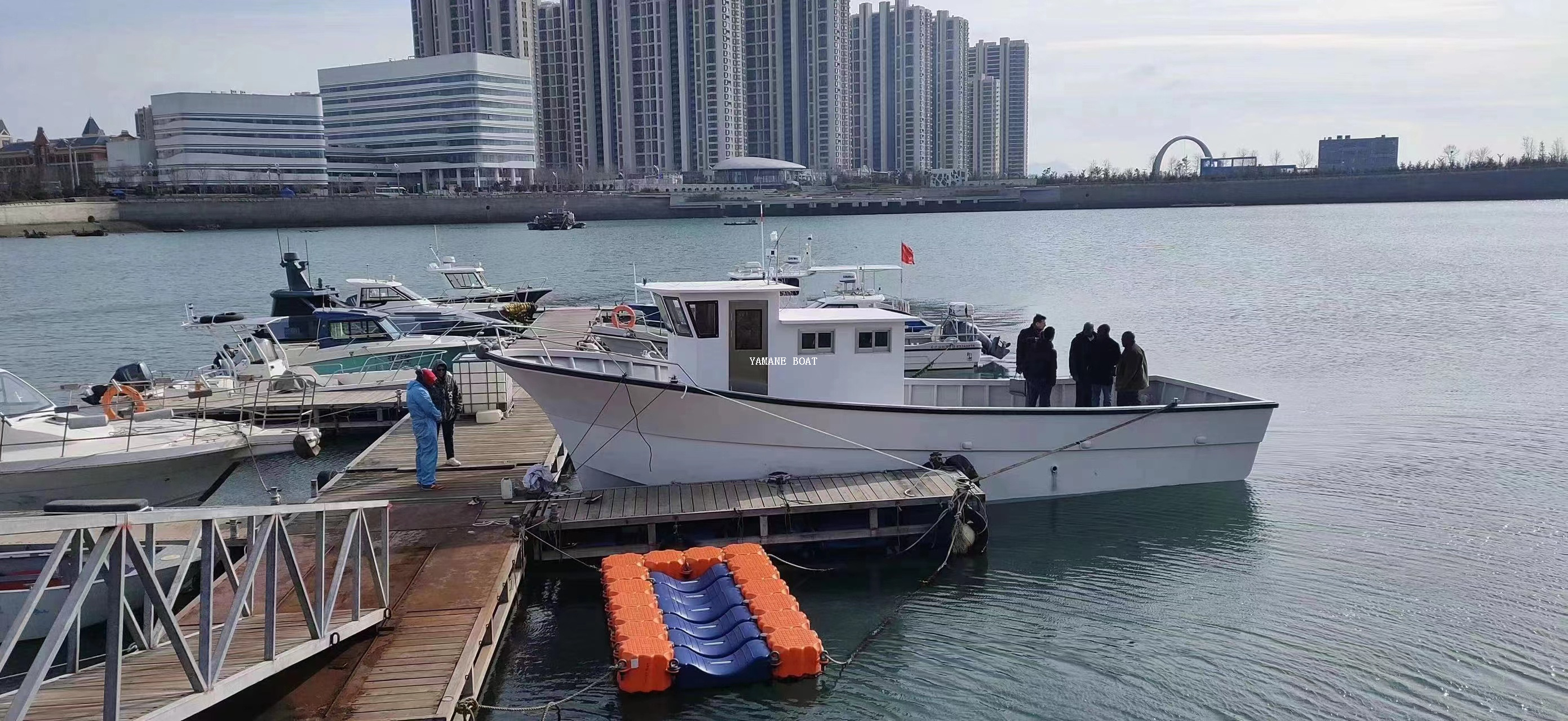 12.3m Commercial Fiberglass cabin sea Fishing work Boat