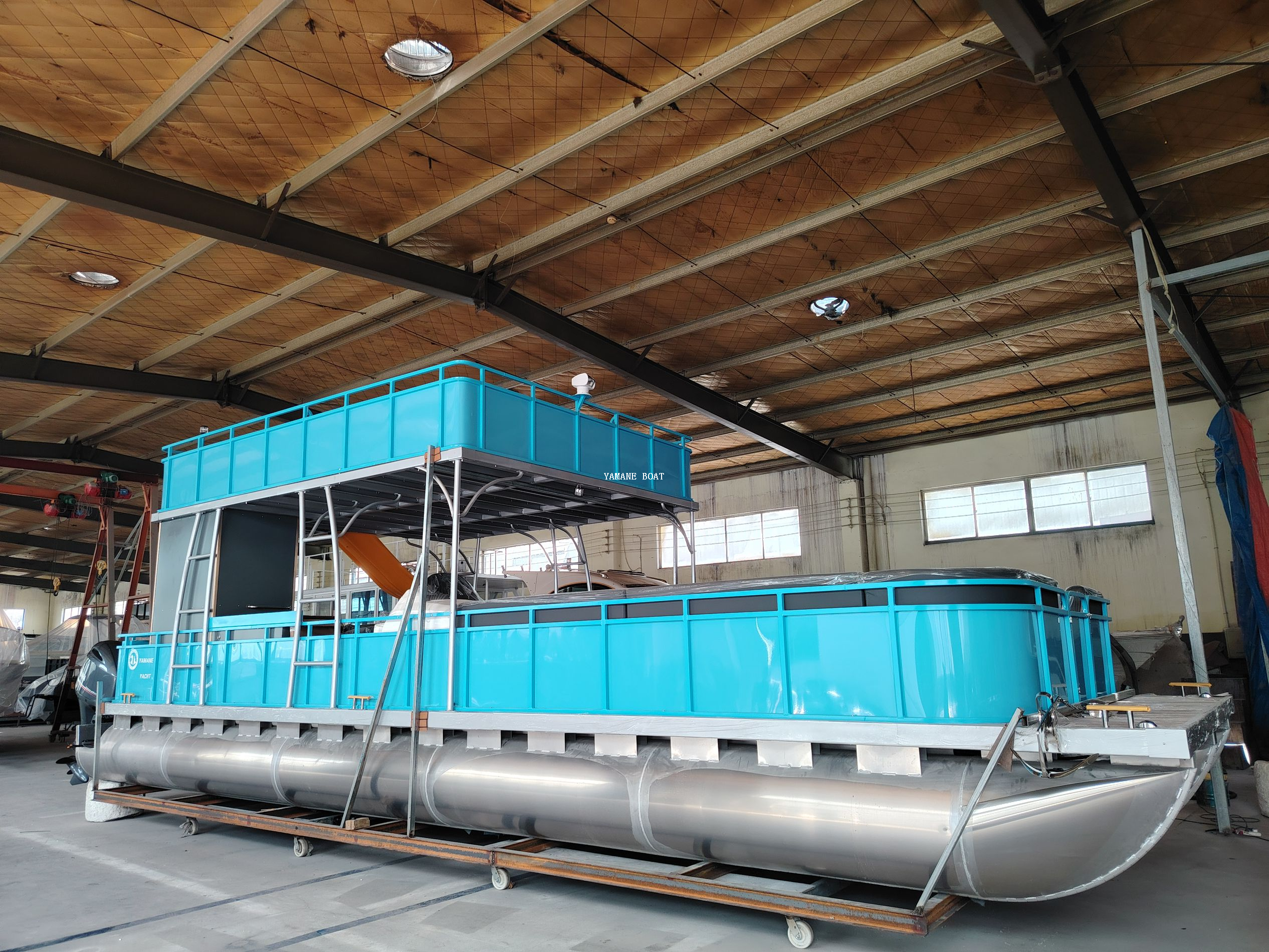 37ft Double Deck Aluminum Pontoon Boat with Sofa Seats 