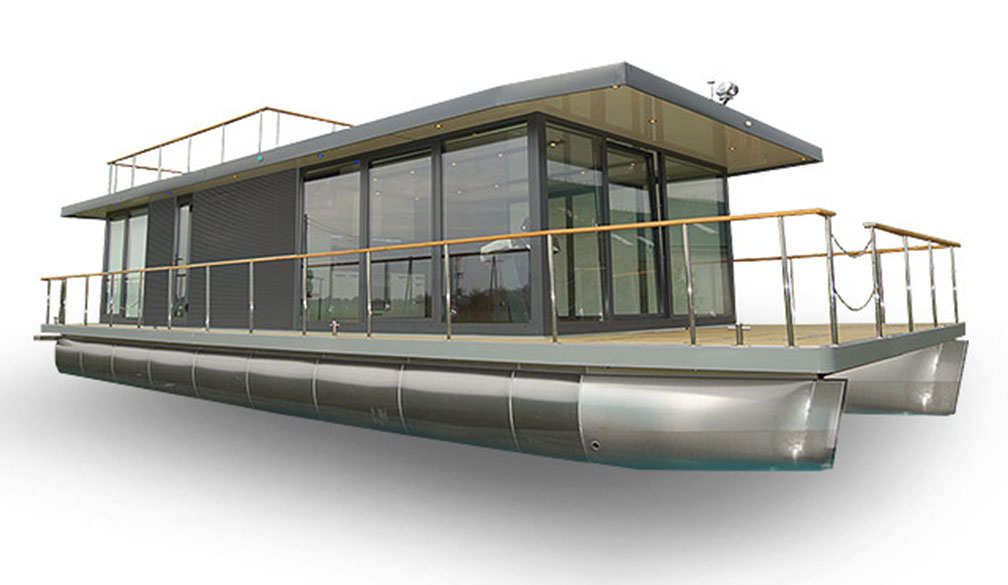 Customized pontoon house boat for living on water