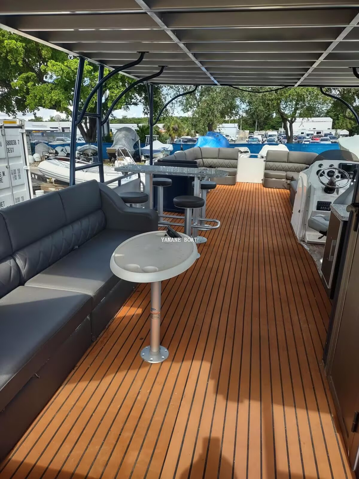 37ft Double Deck Aluminum Pontoon Boat with Sofa Seats 
