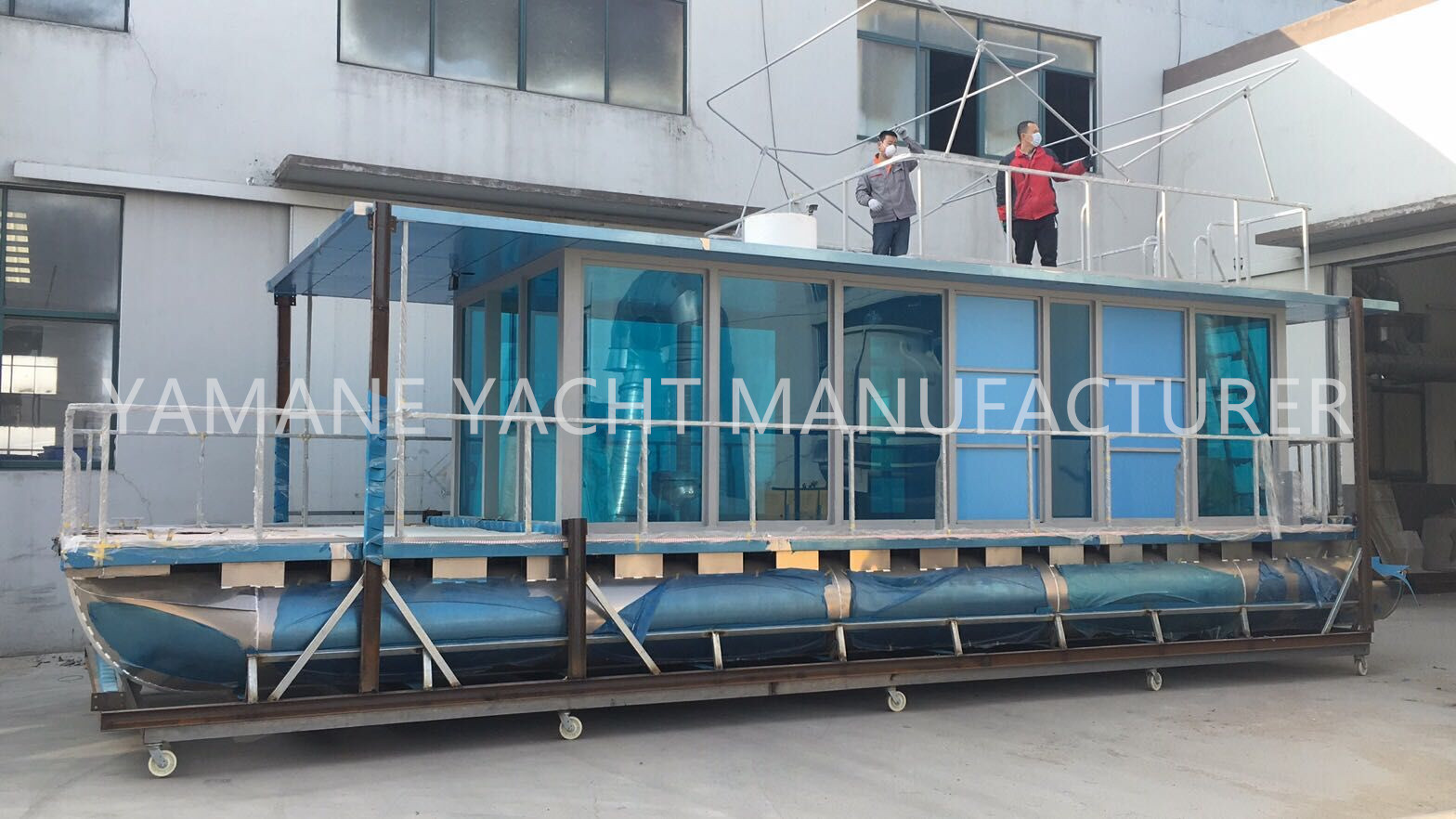 Aluminum Pontoon House Boat on Water for Restaurant party family wedding yamane boat (4)_副本