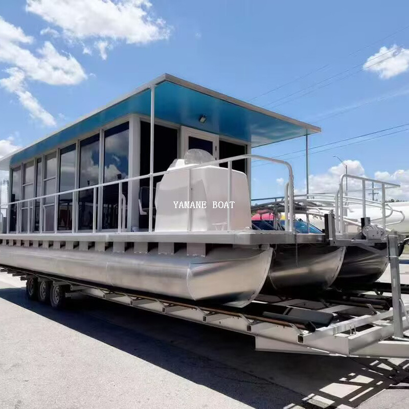 12m Aluminum House Pontoon Boat Yamane Ryu Yacht