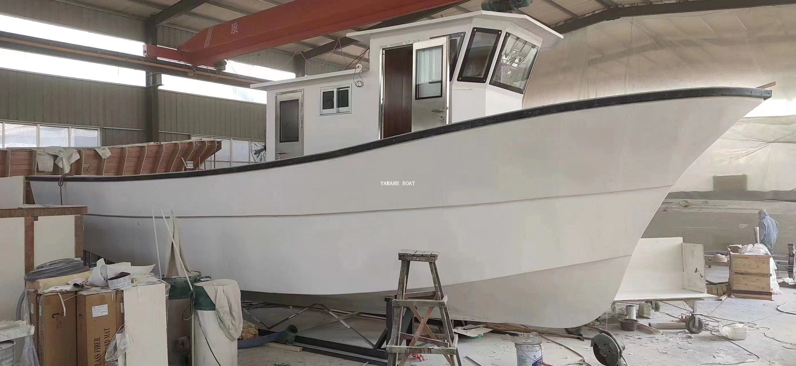 12.3m Commercial Fiberglass cabin sea Fishing work Boat