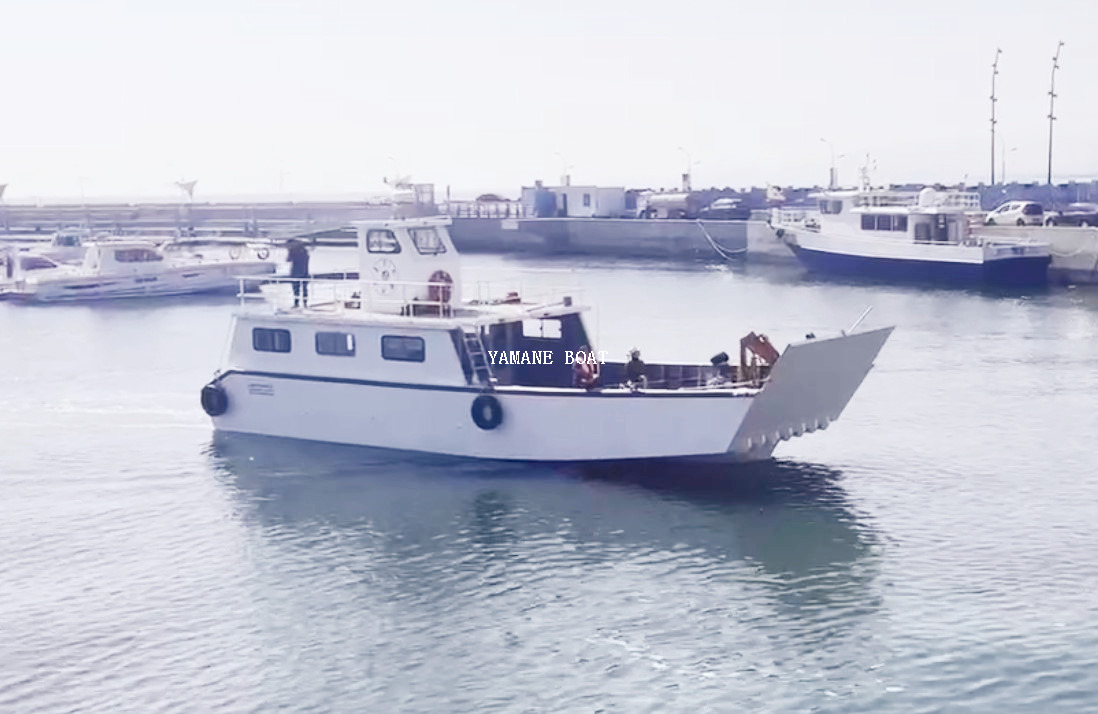 50ft Aluminum Landing Craft with Twin 250hp Diesel Outboards And Crane 