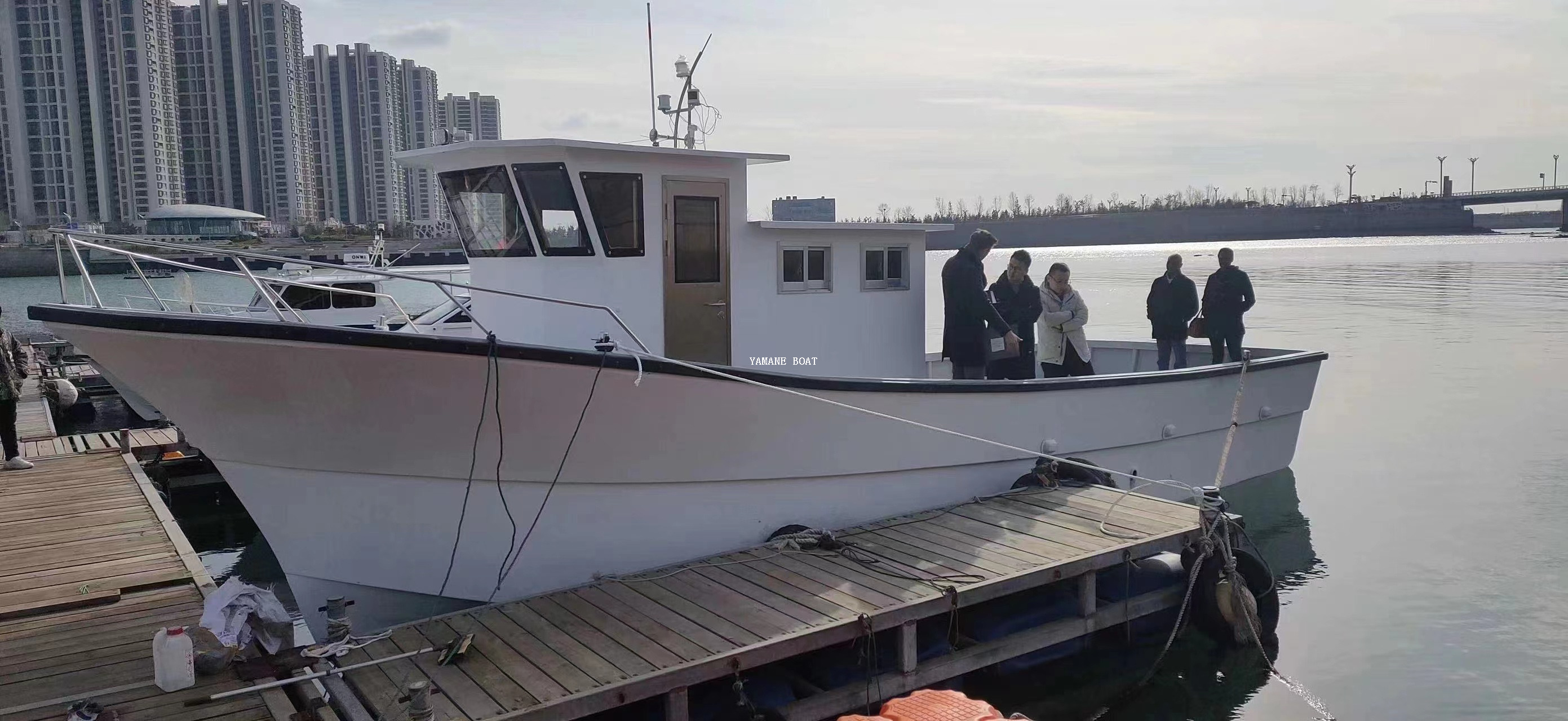 12.3m Commercial Fiberglass cabin sea Fishing work Boat